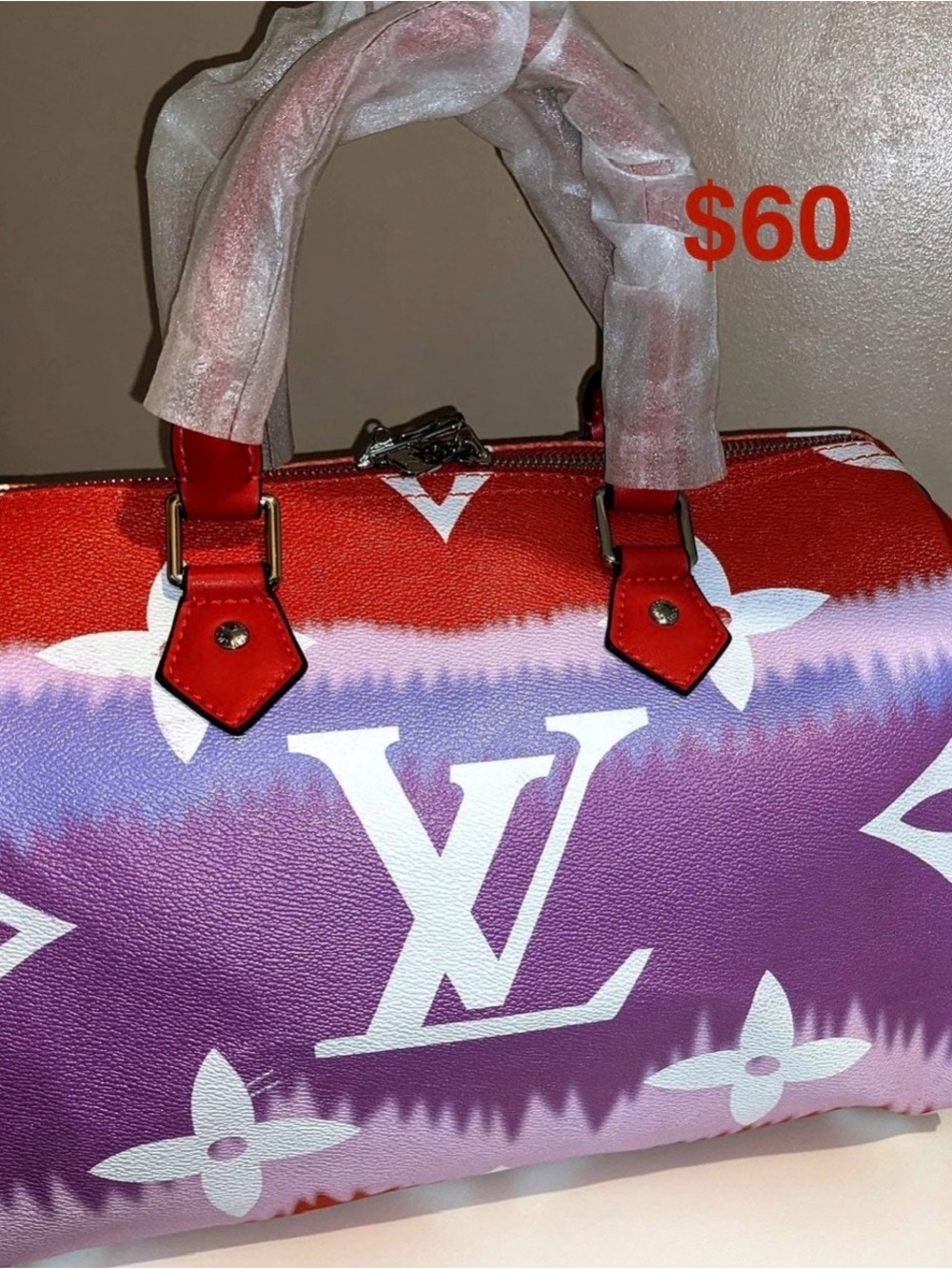 Red, Purple & White Monogram Speedy
